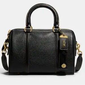 ISO Coach Black Leather Satchel